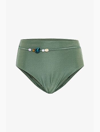 Slip bikini a vita alta con perline penti