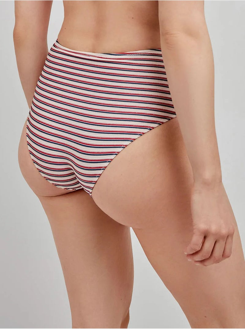 Slip bikini a vita alta grafica righe Multicolore - Kiabi