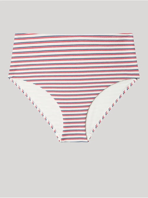 Slip bikini a vita alta grafica righe - Kiabi