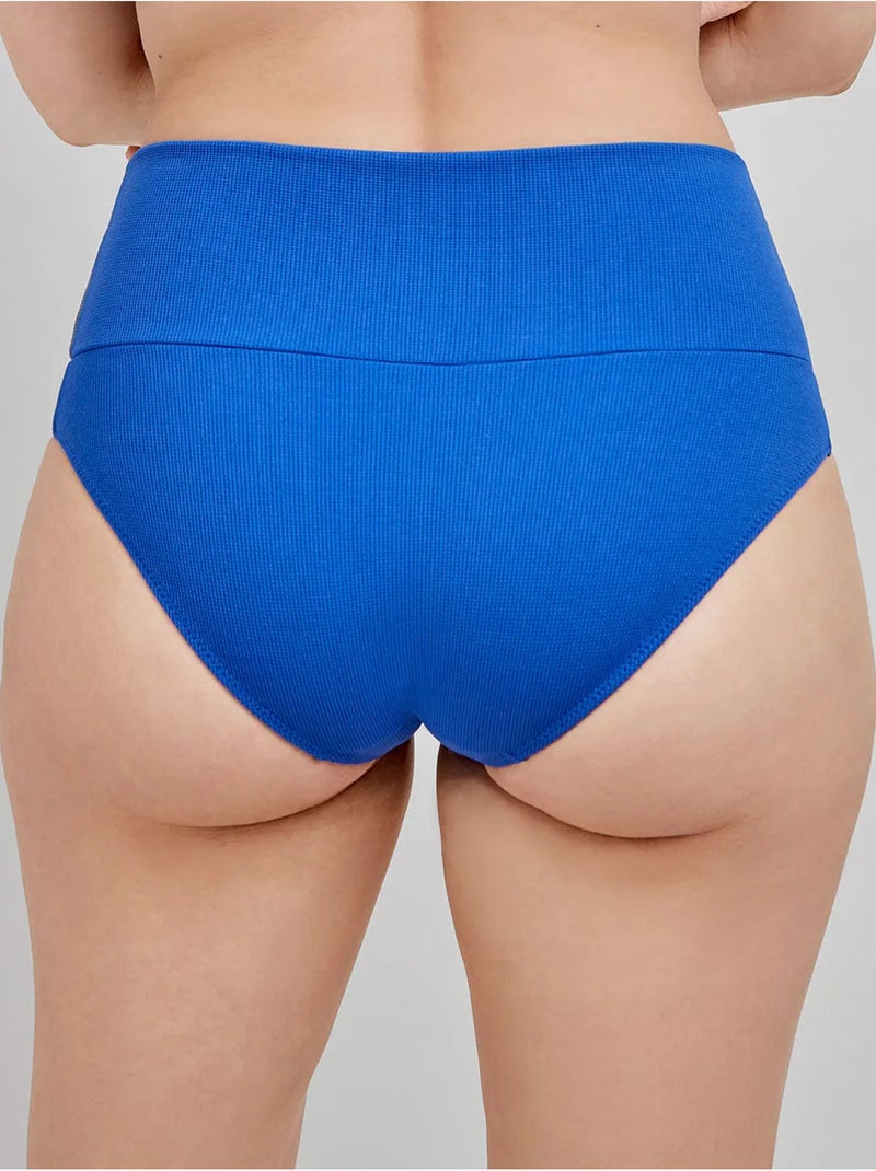Slip bikini a vita alta multiposizione Blu - Kiabi