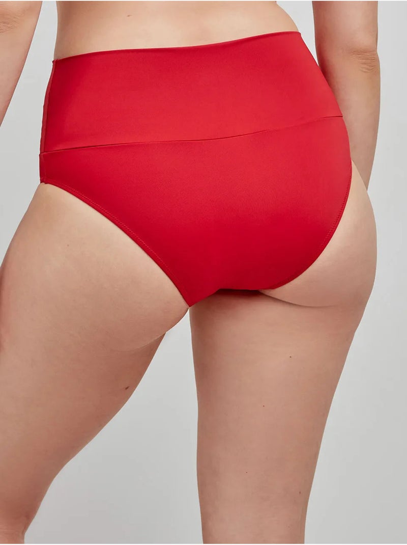 Slip bikini a vita alta multiposizione Rosso - Kiabi
