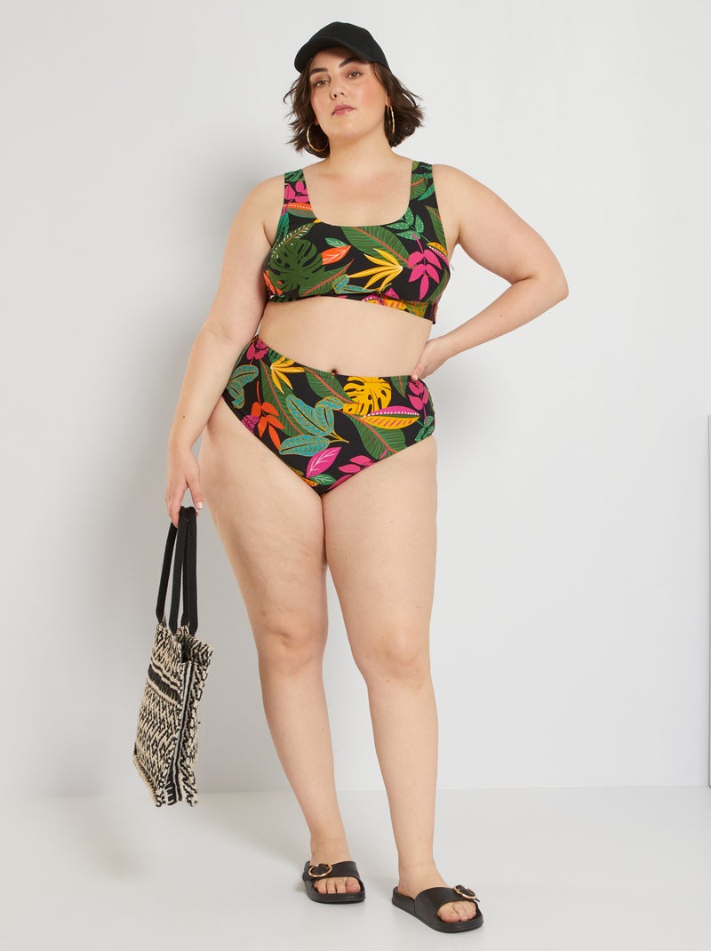 Slip bikini a vita alta NERO - Kiabi