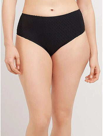 Slip bikini a vita alta tessuto strutturato