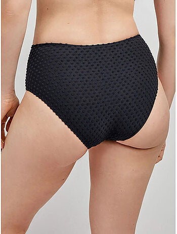 Slip bikini a vita alta tessuto strutturato