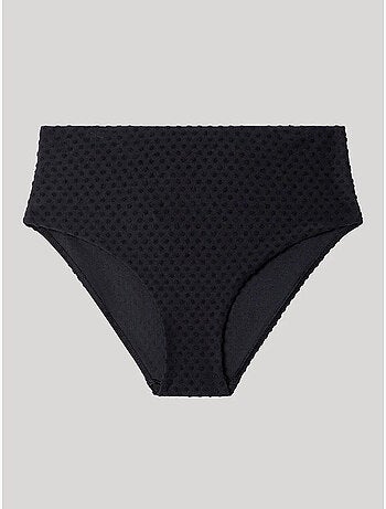 Slip bikini a vita alta tessuto strutturato