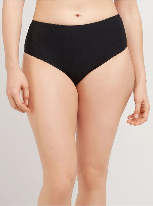 Slip bikini a vita alta tessuto strutturato - Kiabi