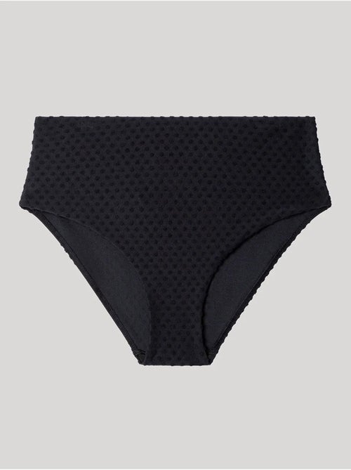 Slip bikini a vita alta tessuto strutturato - Kiabi