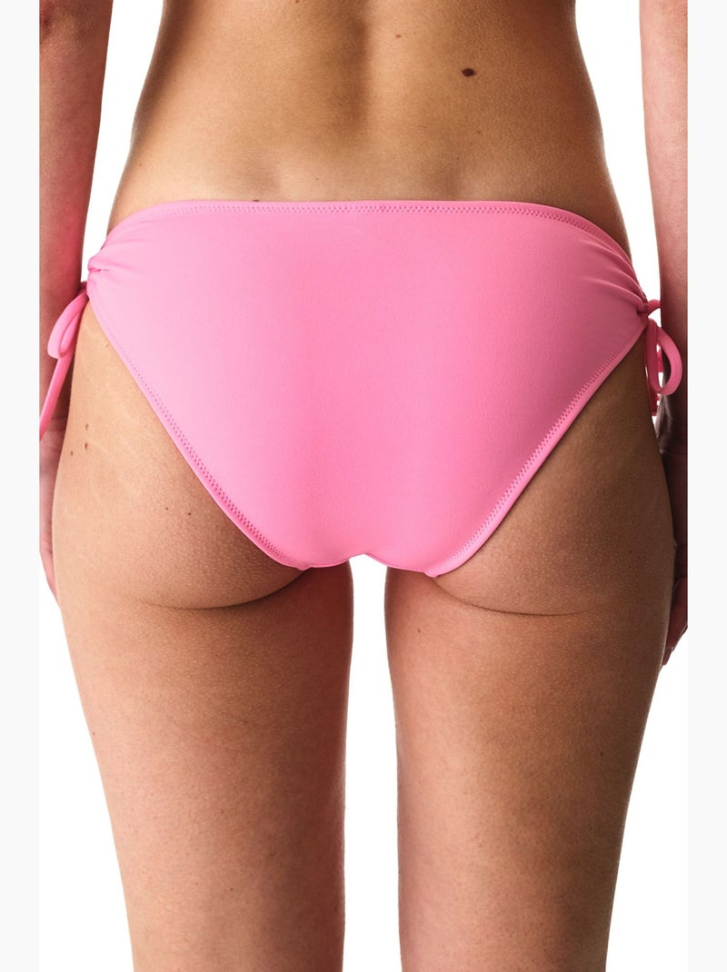 Slip bikini a vita bassa con anelli penti Rosa fluo/Solinotes - Kiabi