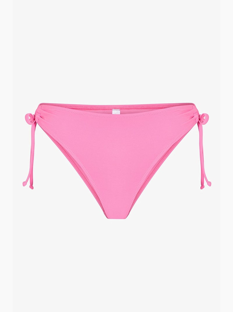 Slip bikini a vita bassa con anelli penti Rosa fluo/Solinotes - Kiabi