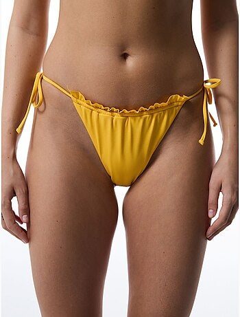 Slip bikini a vita bassa con laccetti super frill penti