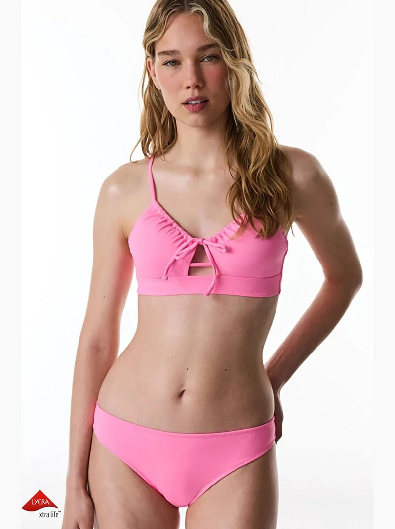 Slip bikini a vita bassa penti Rosa fluo/Solinotes - Kiabi