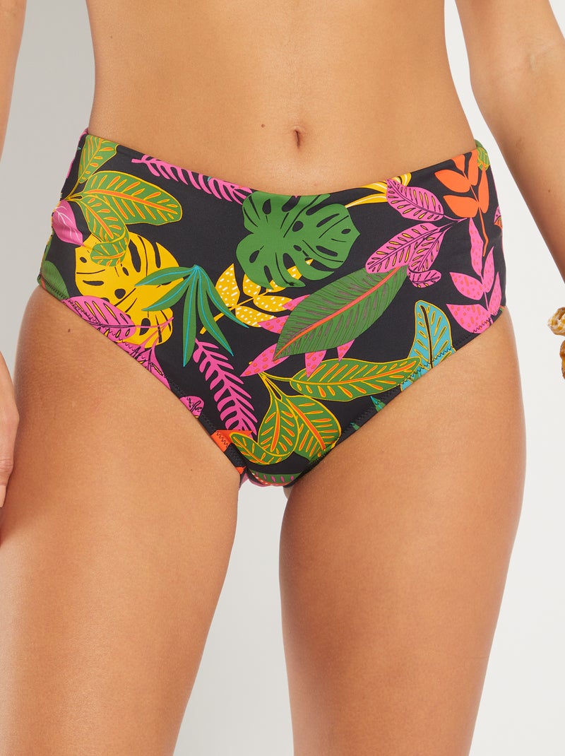 Slip bikini a vita regolabile NERO - Kiabi