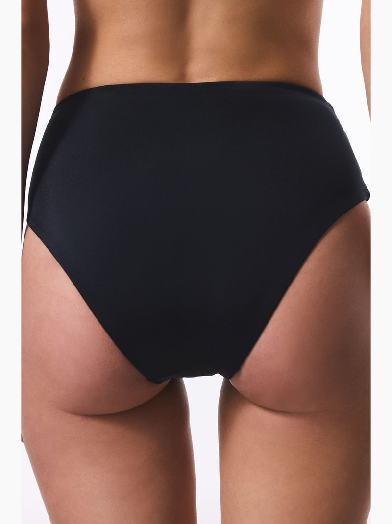 Slip bikini alto arricciato penti Nero - Kiabi