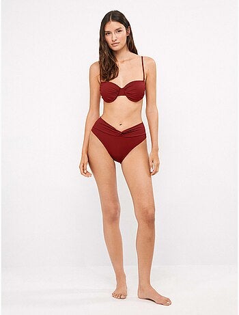 Slip bikini alto con nodo