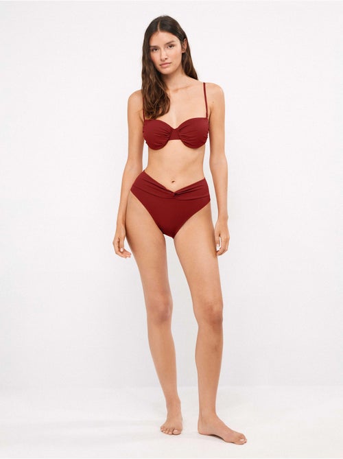 Slip bikini alto con nodo - Kiabi