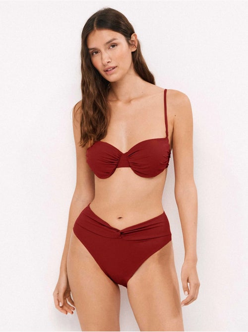 Slip bikini alto con nodo - Kiabi