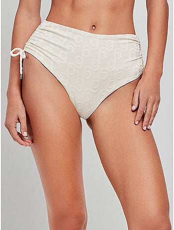 Slip bikini alto con stampa geometrica
