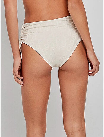 Slip bikini alto con stampa geometrica