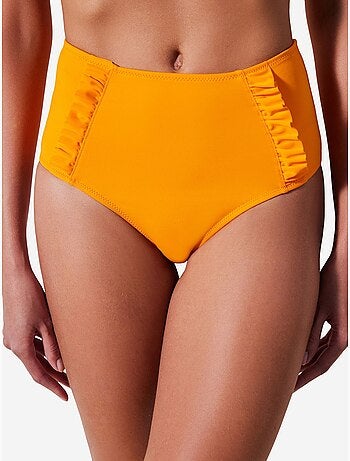 Slip bikini alto con volant penti