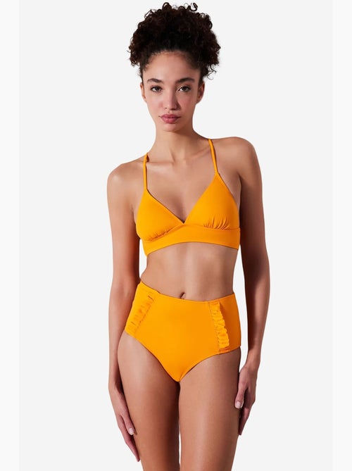 Slip bikini alto con volant penti - Kiabi