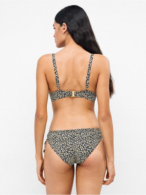 Slip bikini alto e regolabile in tessuto stampato animalier - Kiabi