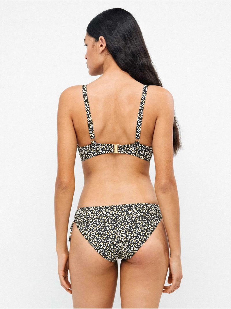 Slip bikini alto e regolabile in tessuto stampato animalier Multicolore - Kiabi