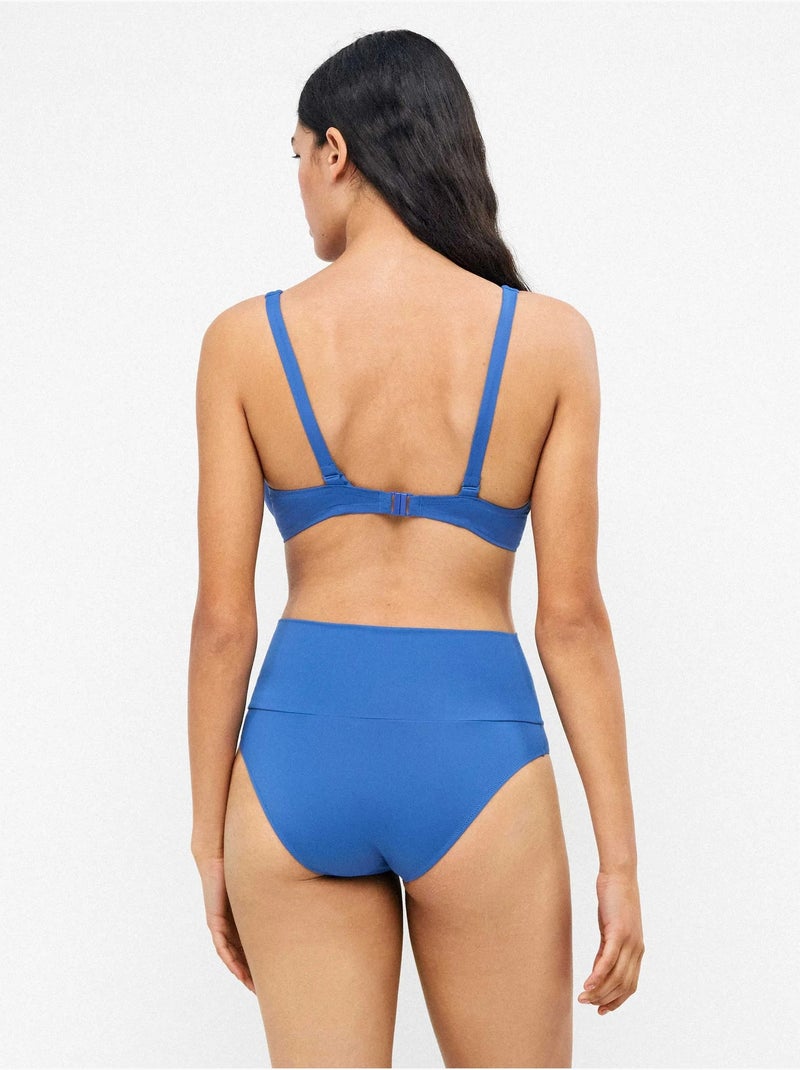 Slip bikini alto multiposizione Blu - Kiabi