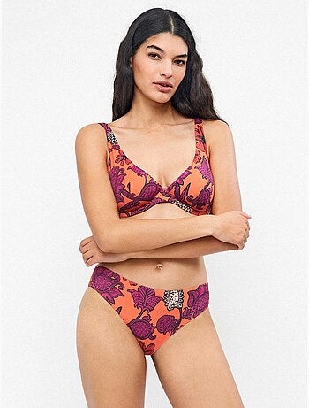 Slip bikini alto stampato
