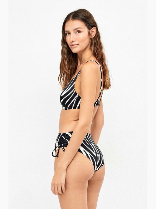 Slip bikini alto tessuto stampato animalier zebra - Kiabi Slip bikini alto tessuto stampato animalier zebra - Kiabi