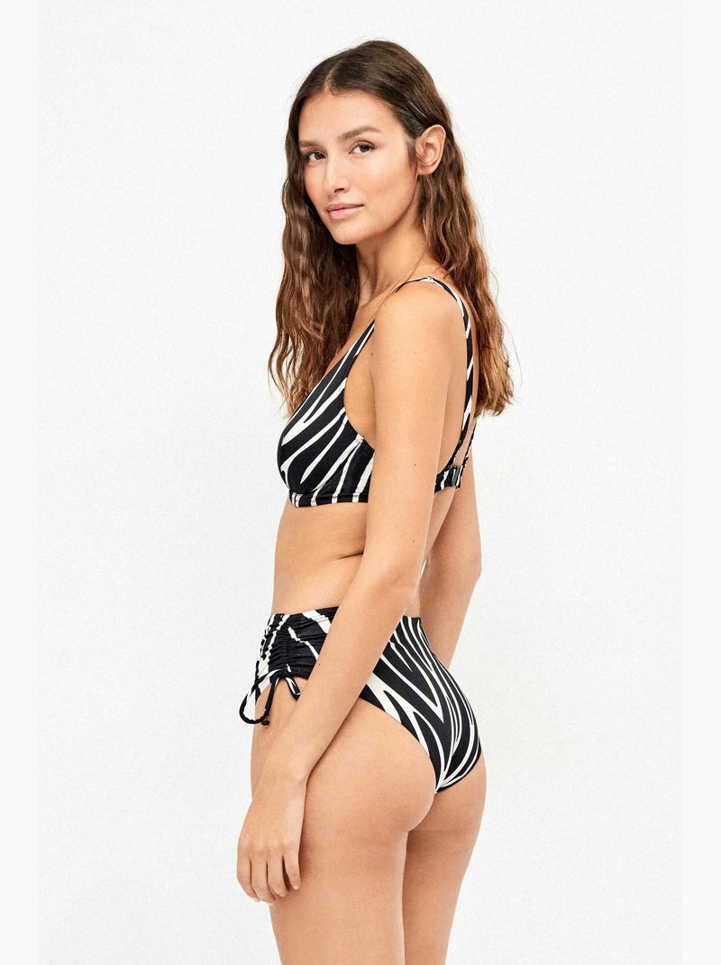 Slip bikini alto tessuto stampato animalier zebra Multicolore - Kiabi