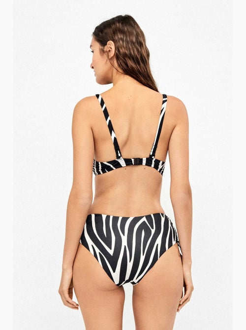 Slip bikini alto tessuto stampato animalier zebra - Kiabi Slip bikini alto tessuto stampato animalier zebra - Kiabi