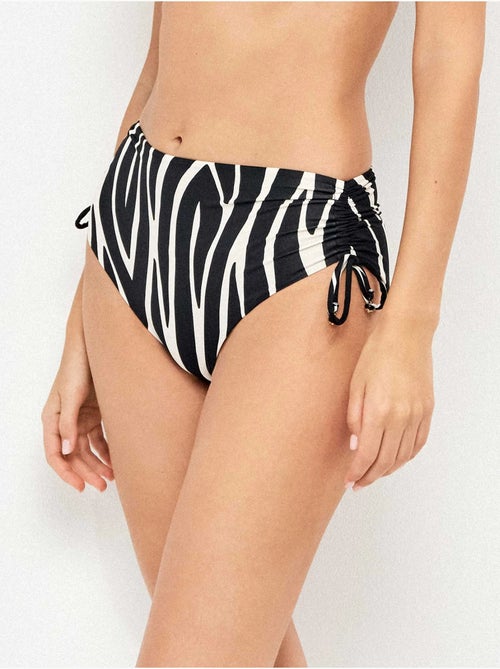Slip bikini alto tessuto stampato animalier zebra - Kiabi Slip bikini alto tessuto stampato animalier zebra - Kiabi