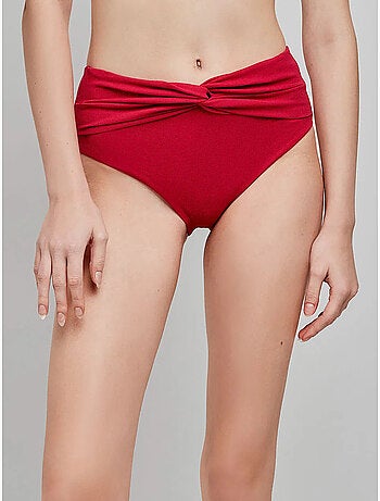 Slip bikini alto tessuto struttura