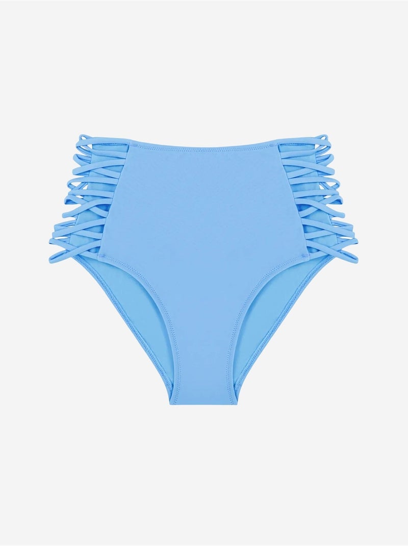 Slip bikini basic a vita alta con dettagli con laccetti laterali penti Blu cielo - Kiabi
