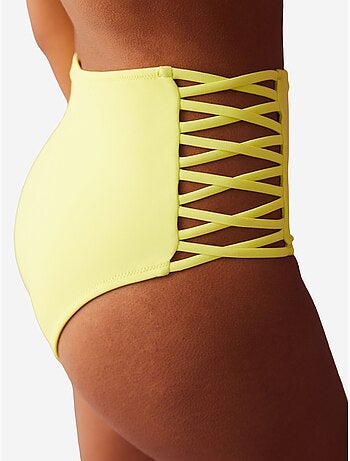 Slip bikini basic a vita alta con dettaglio laccio penti