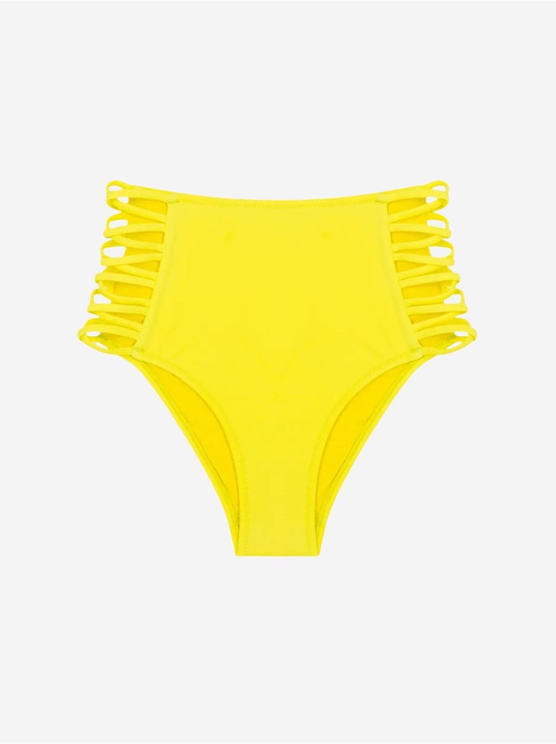 Slip bikini basic a vita alta con dettaglio laccio penti Giallo limone - Kiabi