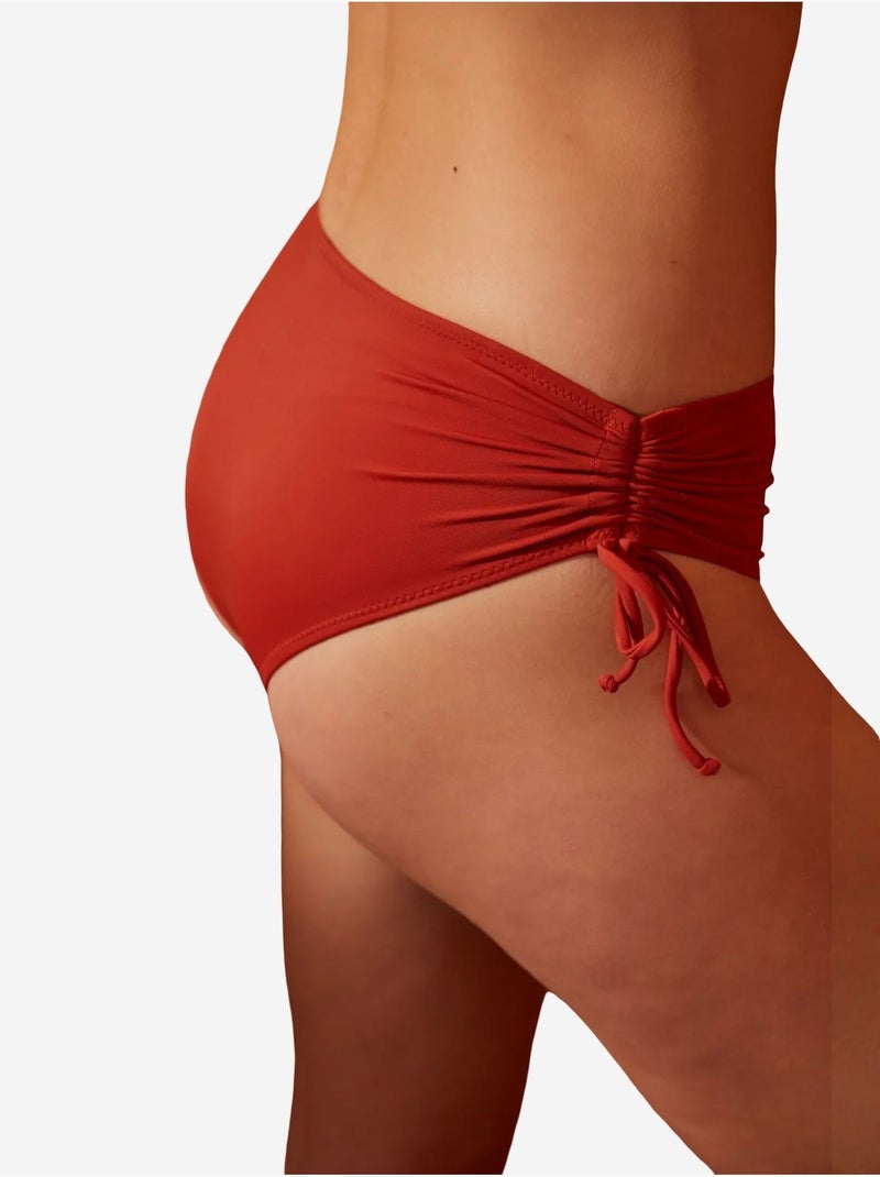 Slip bikini basic a vita alta con laccio penti Terracotta - Kiabi