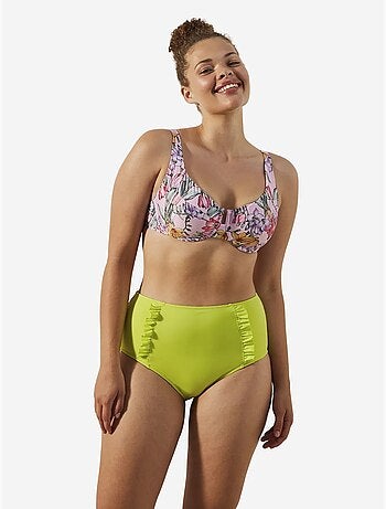 Slip bikini basic a vita alta con volant penti