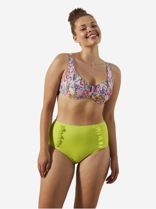 Slip bikini basic a vita alta con volant penti - Kiabi Slip bikini basic a vita alta con volant penti - Kiabi