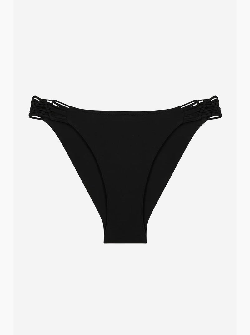 Slip bikini basic con dettagli macramè sui lati penti Nero - Kiabi