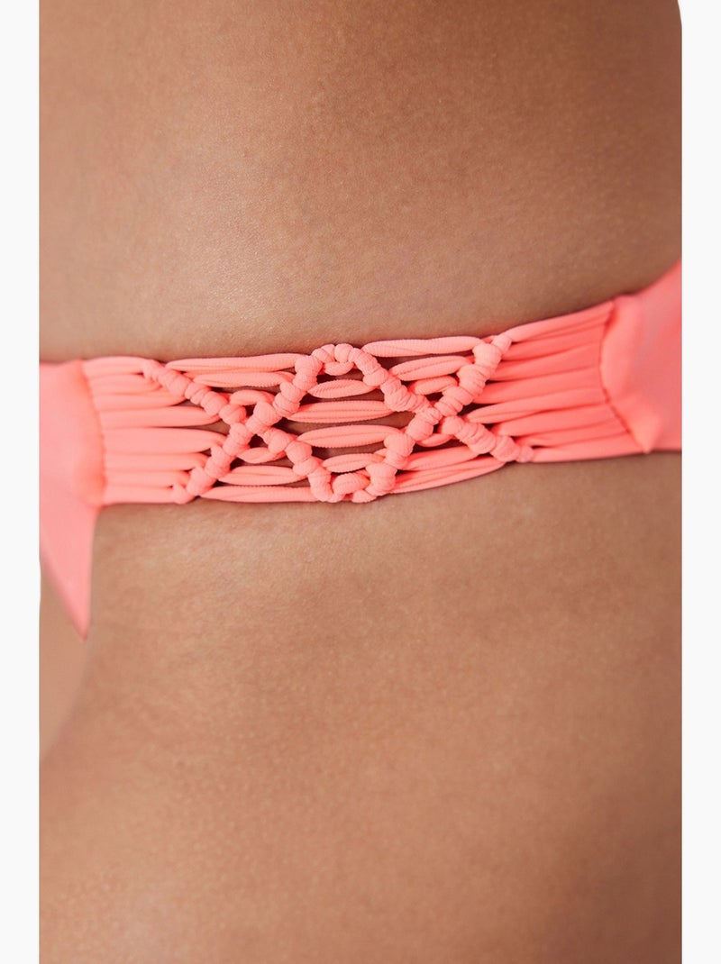 Slip bikini basic macrame penti Rosa fluo/Solinotes - Kiabi