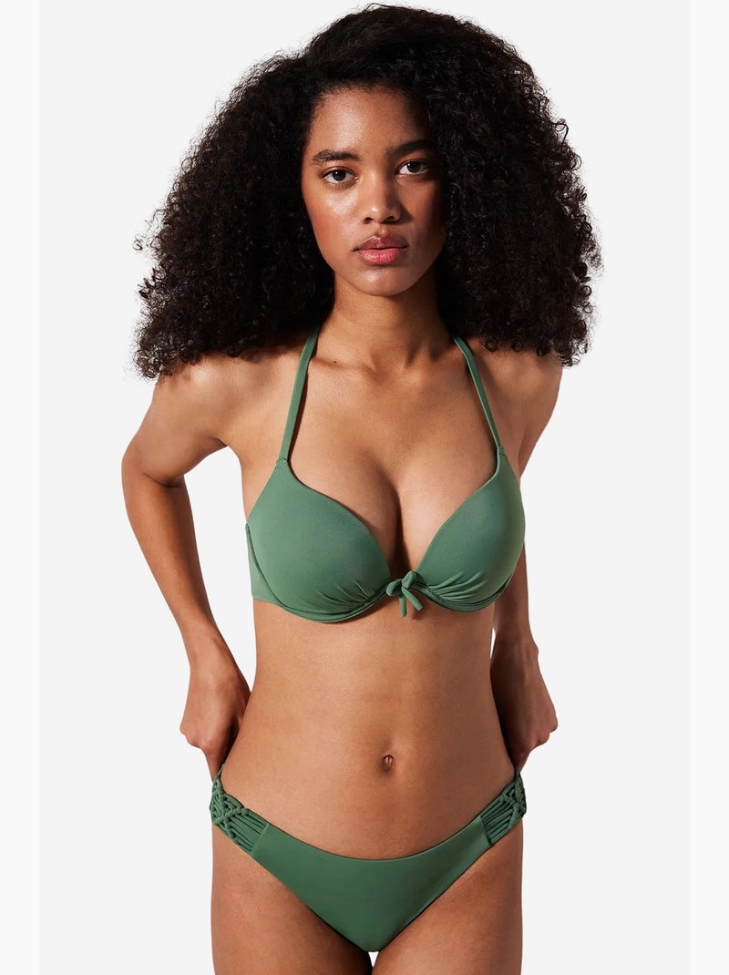 Slip bikini basic macrame penti Verde - Kiabi