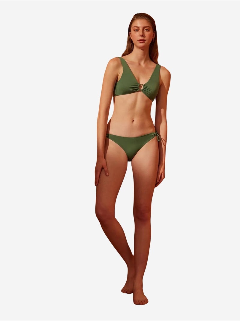 Slip bikini basic ring penti Verde kaki - Kiabi