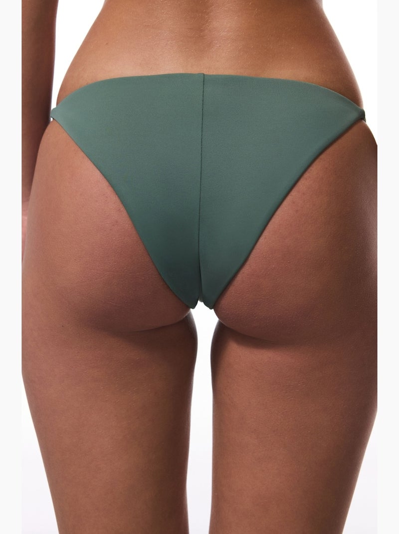 Slip bikini brasiliano a vita super bassa penti Verde kaki - Kiabi