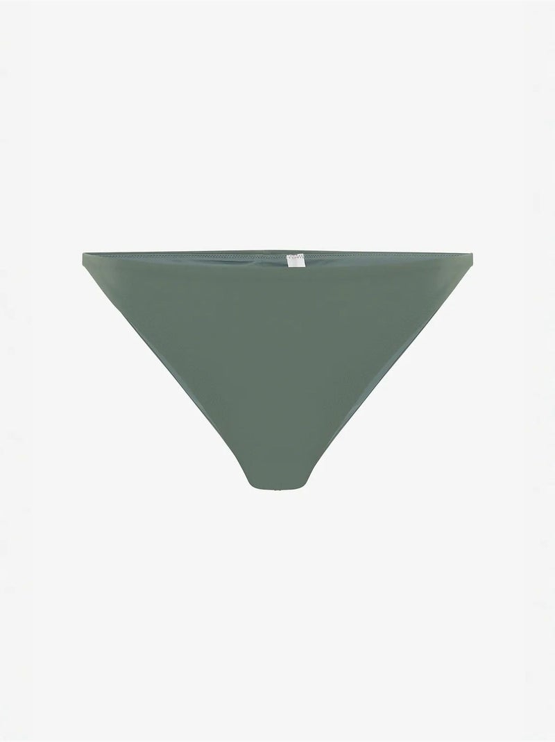 Slip bikini brasiliano a vita super bassa penti Verde kaki - Kiabi