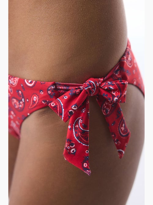 Slip bikini brasiliano bandana con motivo etnico e fibbia penti - Kiabi