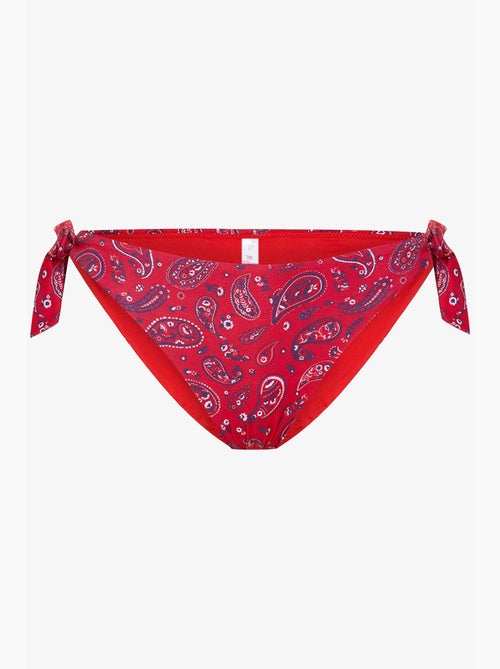 Slip bikini brasiliano bandana con motivo etnico e fibbia penti - Kiabi