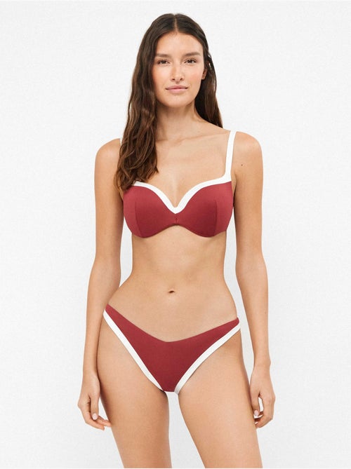Slip bikini brasiliano con taglio a v bicolore - Kiabi Slip bikini brasiliano con taglio a v bicolore - Kiabi