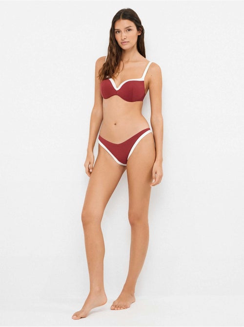 Slip bikini brasiliano con taglio a v bicolore - Kiabi Slip bikini brasiliano con taglio a v bicolore - Kiabi