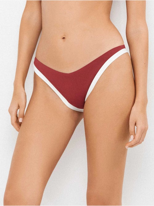 Slip bikini brasiliano con taglio a v bicolore - Kiabi Slip bikini brasiliano con taglio a v bicolore - Kiabi
